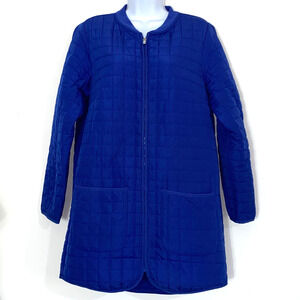 Athletic Coat Womens Size Medium 8-10 Blue Zip Up Quilted
